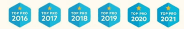 Consecutive yearly Top Pro award badges